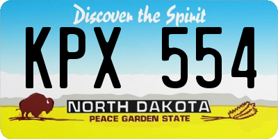 ND license plate KPX554