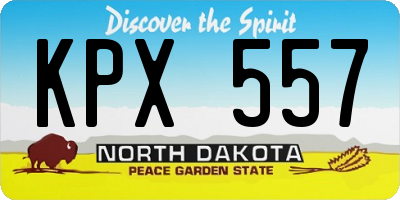 ND license plate KPX557