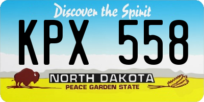 ND license plate KPX558