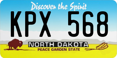 ND license plate KPX568
