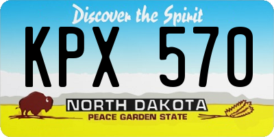 ND license plate KPX570