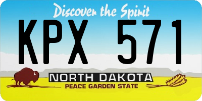 ND license plate KPX571