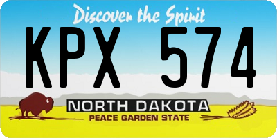 ND license plate KPX574