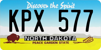 ND license plate KPX577