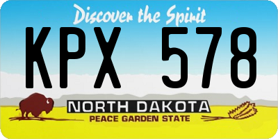 ND license plate KPX578