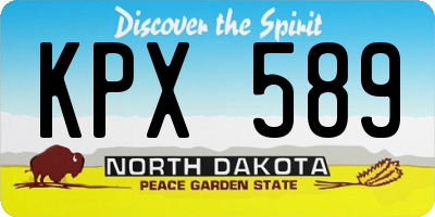ND license plate KPX589