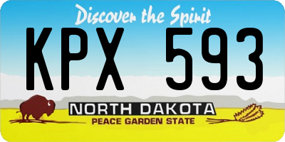 ND license plate KPX593