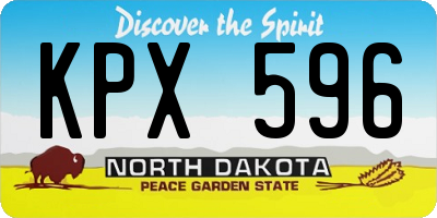 ND license plate KPX596