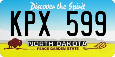 ND license plate KPX599