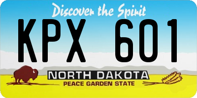ND license plate KPX601