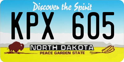 ND license plate KPX605