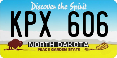 ND license plate KPX606