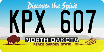 ND license plate KPX607