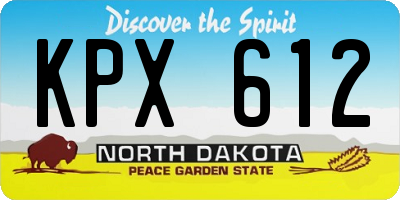 ND license plate KPX612