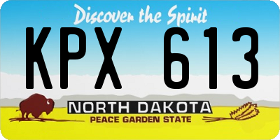 ND license plate KPX613
