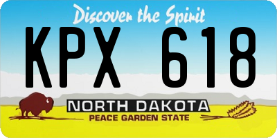 ND license plate KPX618