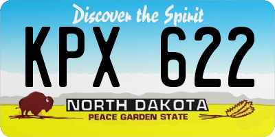 ND license plate KPX622