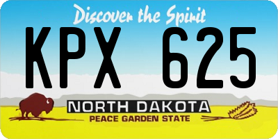 ND license plate KPX625