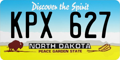 ND license plate KPX627