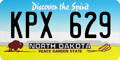 ND license plate KPX629