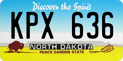 ND license plate KPX636