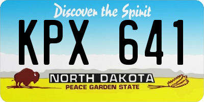 ND license plate KPX641