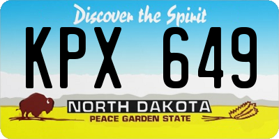 ND license plate KPX649