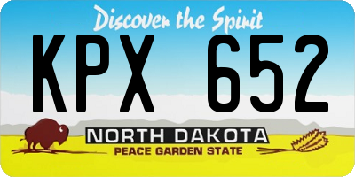 ND license plate KPX652