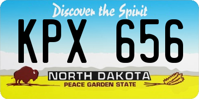 ND license plate KPX656