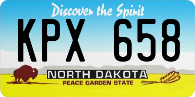 ND license plate KPX658