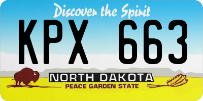 ND license plate KPX663
