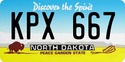 ND license plate KPX667