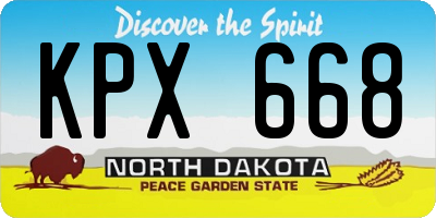 ND license plate KPX668