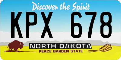 ND license plate KPX678