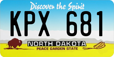 ND license plate KPX681