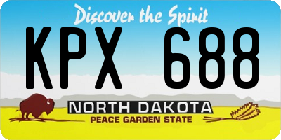 ND license plate KPX688