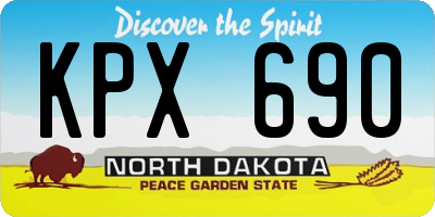 ND license plate KPX690