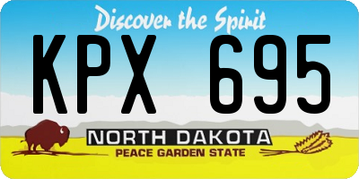 ND license plate KPX695
