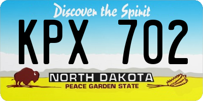 ND license plate KPX702