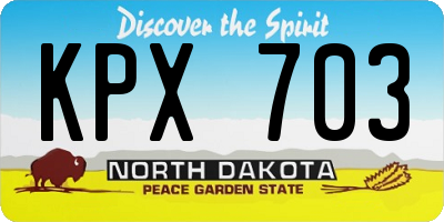 ND license plate KPX703
