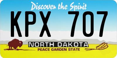 ND license plate KPX707
