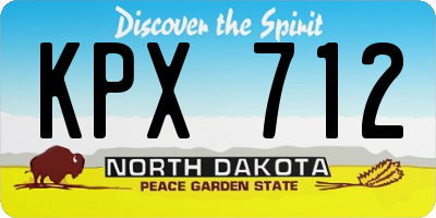 ND license plate KPX712
