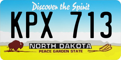 ND license plate KPX713