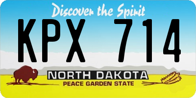 ND license plate KPX714