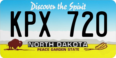 ND license plate KPX720
