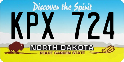 ND license plate KPX724