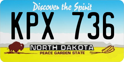 ND license plate KPX736