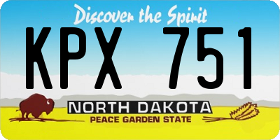 ND license plate KPX751