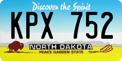 ND license plate KPX752