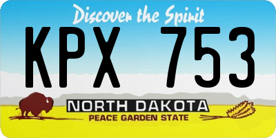 ND license plate KPX753